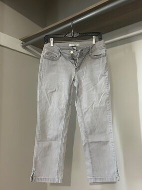 White House Black Market Light Gray Cropped Jeans